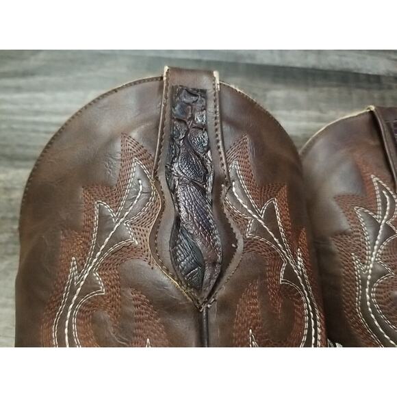 Mens Genuine Python Quality Handcrafted Western Brown Longhorn Boots Size 7 main image 11